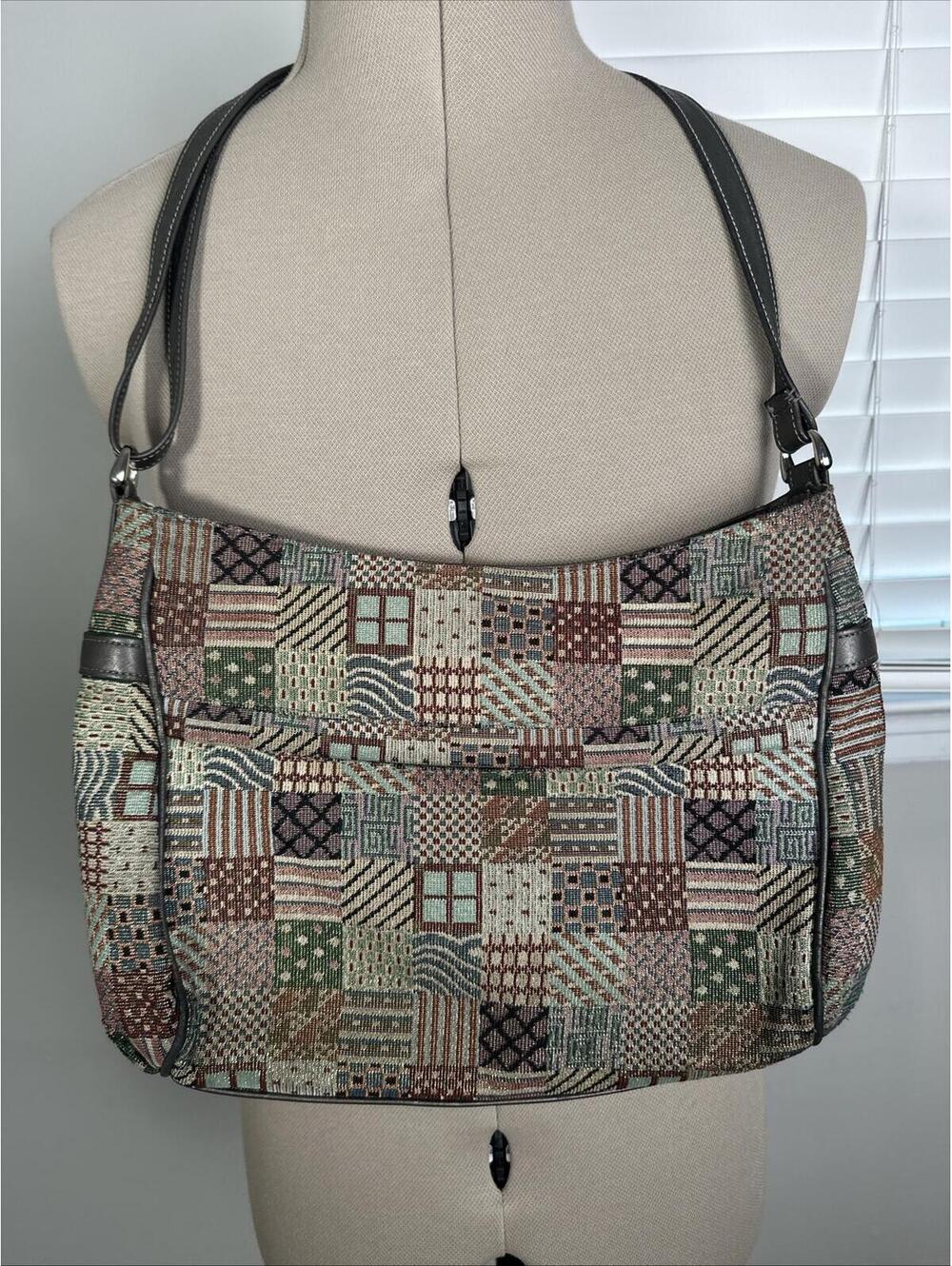 SAS Vintage Patchwork Shoulder Bag Adjustable Strap  Women's Made In USA